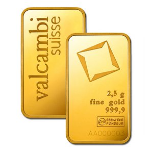 Zlatý slitek Valcambi 2,5 g