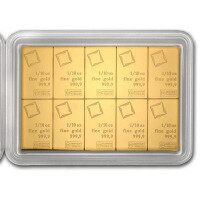 Zlatý slitek Valcambi Combibar, 10x 1/10 oz