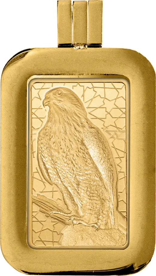 Zlatý slitek PAMP - Arabian Falcon s rámečkem, 5 g