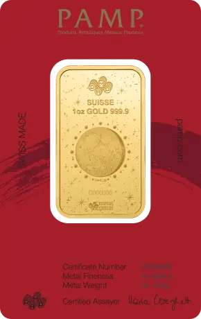 Zlatý slitek PAMP - Rok koně 2026, 1 oz