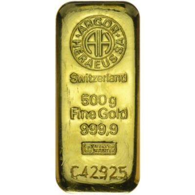 Zlatý slitek Argor Heraeus, 500 g