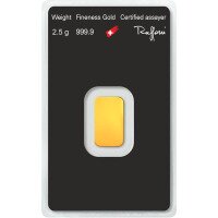 Zlatý slitek Argor Heraeus, 2 g