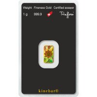 Zlatý slitek Argor Heraeus - Kinebar, 1 g