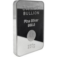 Stříbrná mince StoneX Bar, 250&nbsp;g