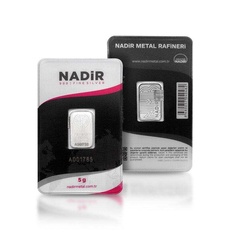 Stříbrný slitek 5&nbsp;g Nadir Metal Rafineri