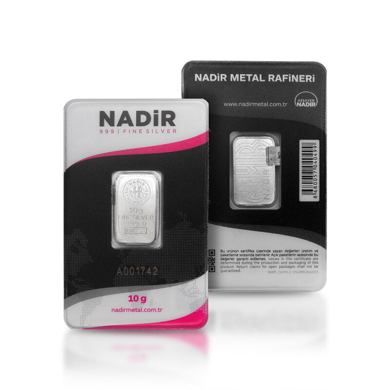 Stříbrný slitek 10&nbsp;g Nadir Metal Rafineri