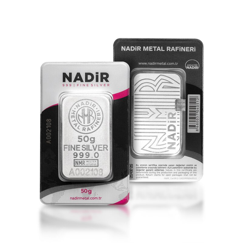 Stříbrný slitek 50&nbsp;g Nadir Metal Rafineri