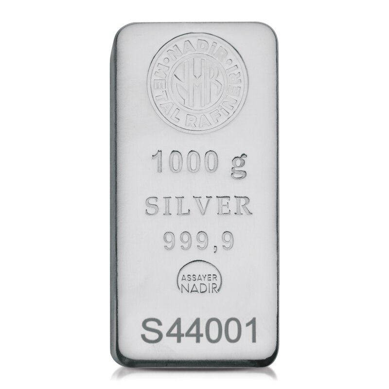 Stříbrný slitek 1000&nbsp;g Nadir Metal Rafineri