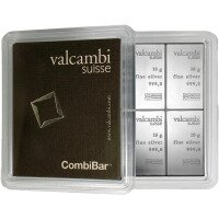 Stříbrný tabulkový slitek CombiBar Valcambi, 10&nbsp;x 10&nbsp;g 