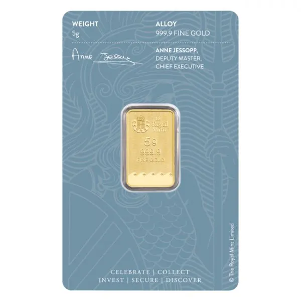 Zlatý slitek Britannia - The Royal Mint, 5&nbsp;g