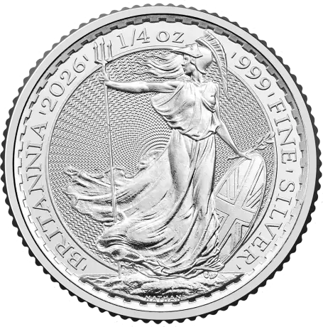 Stříbrná mince Britannia Charles III 2026, 1/4&nbsp;oz