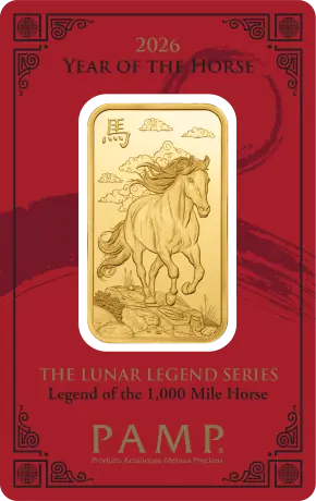Zlatý slitek PAMP - Rok koně 2026, 1&nbsp;oz