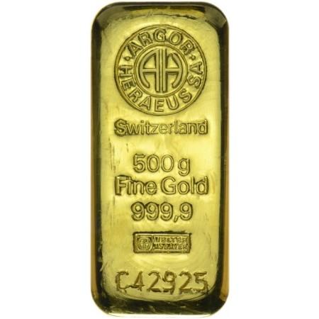Zlatý slitek Argor Heraeus, 500 g