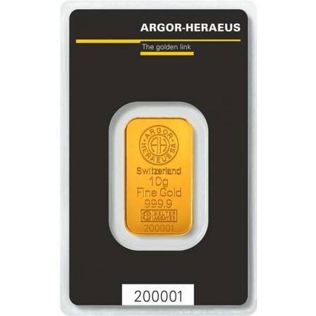Zlatý slitek Argor Heraeus, 10 g 